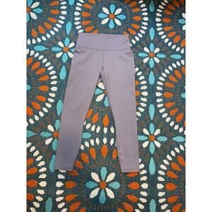 Grey Fabletics Power Hold size Small Stretchy Gym Workout Leggings with Logo GUC